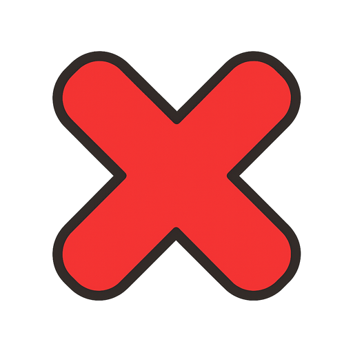 Error (red X mark)